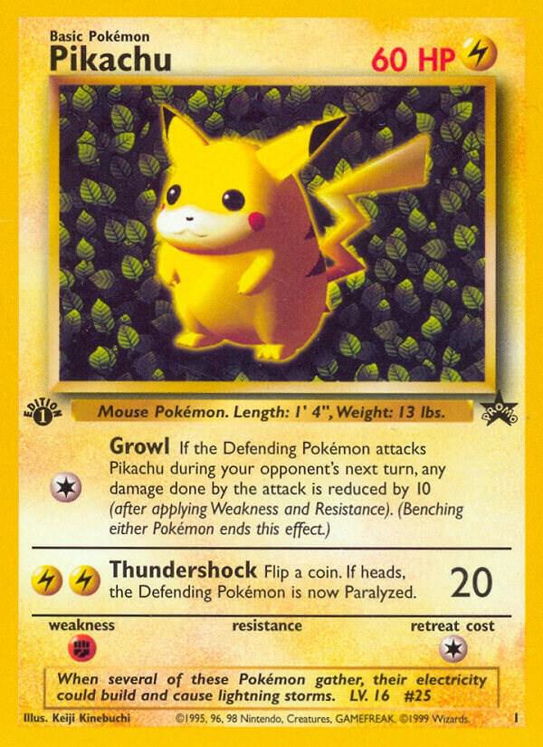 Pikachu (1) (Misprint) 01/53 card from WoTC Promo