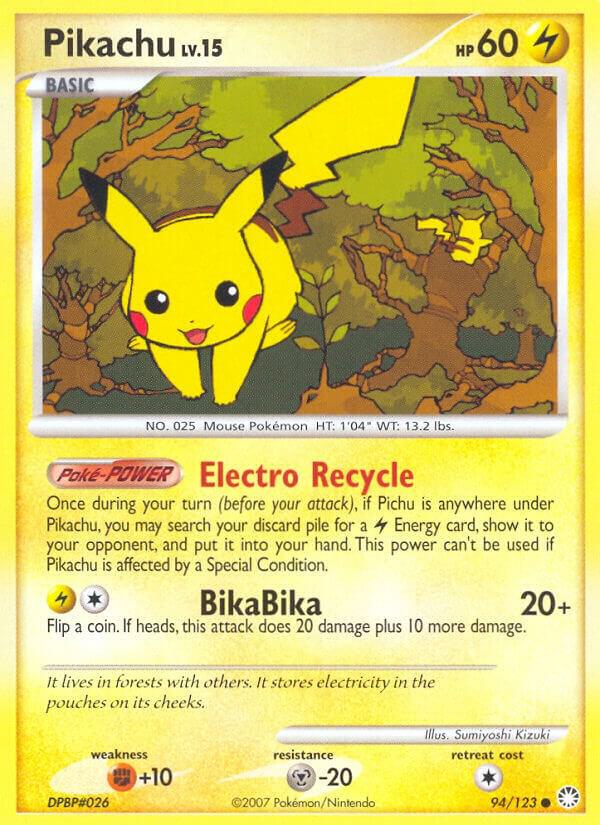 Pikachu 94/123 card from Mysterious Treasures