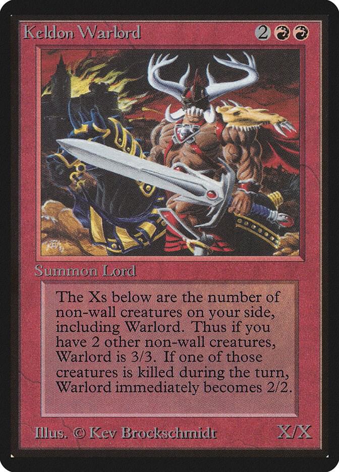 Keldon Warlord card from Beta Edition