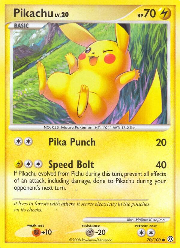 Pikachu 70/100 card from Stormfront