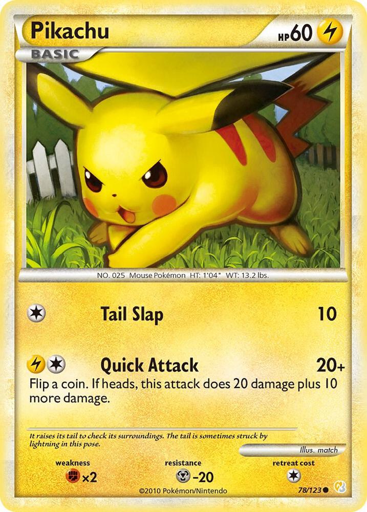 Pikachu 78/123 card from HeartGold SoulSilver