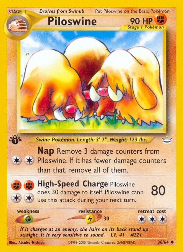 Piloswine 36/64 card from Neo Revelation