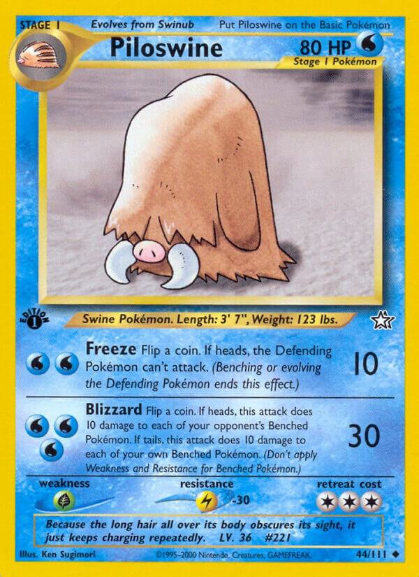 Piloswine 044/111 card from Neo Genesis