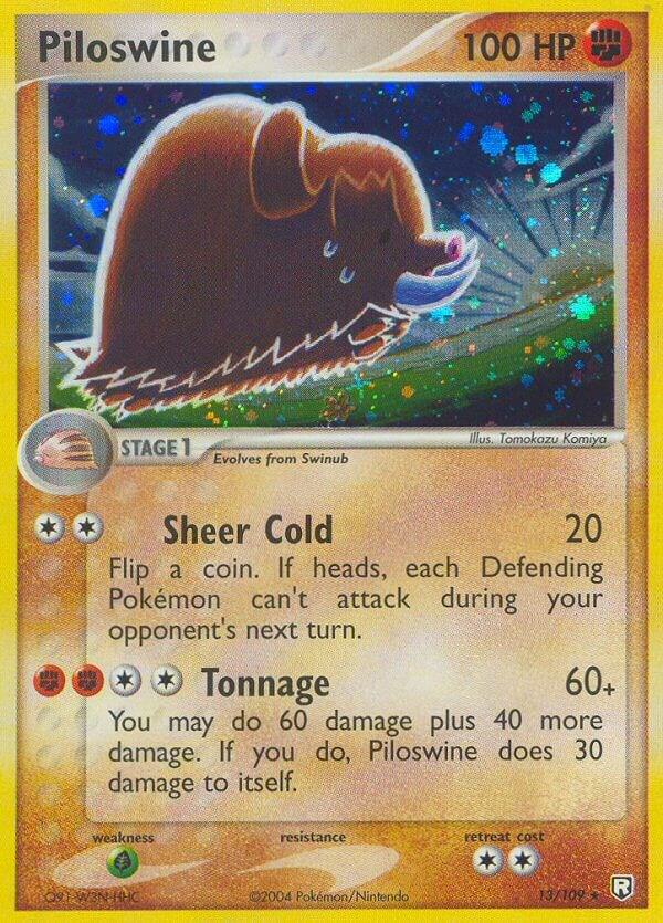 Piloswine 13/109 card from Team Rocket Returns