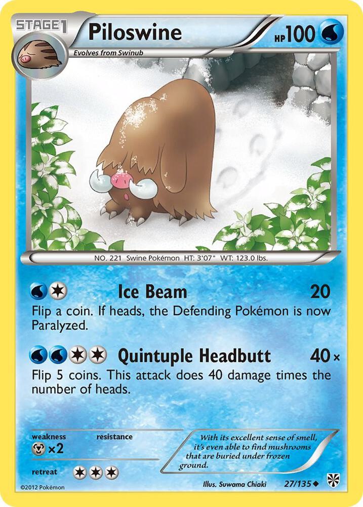 Piloswine 27/135 card from Plasma Storm
