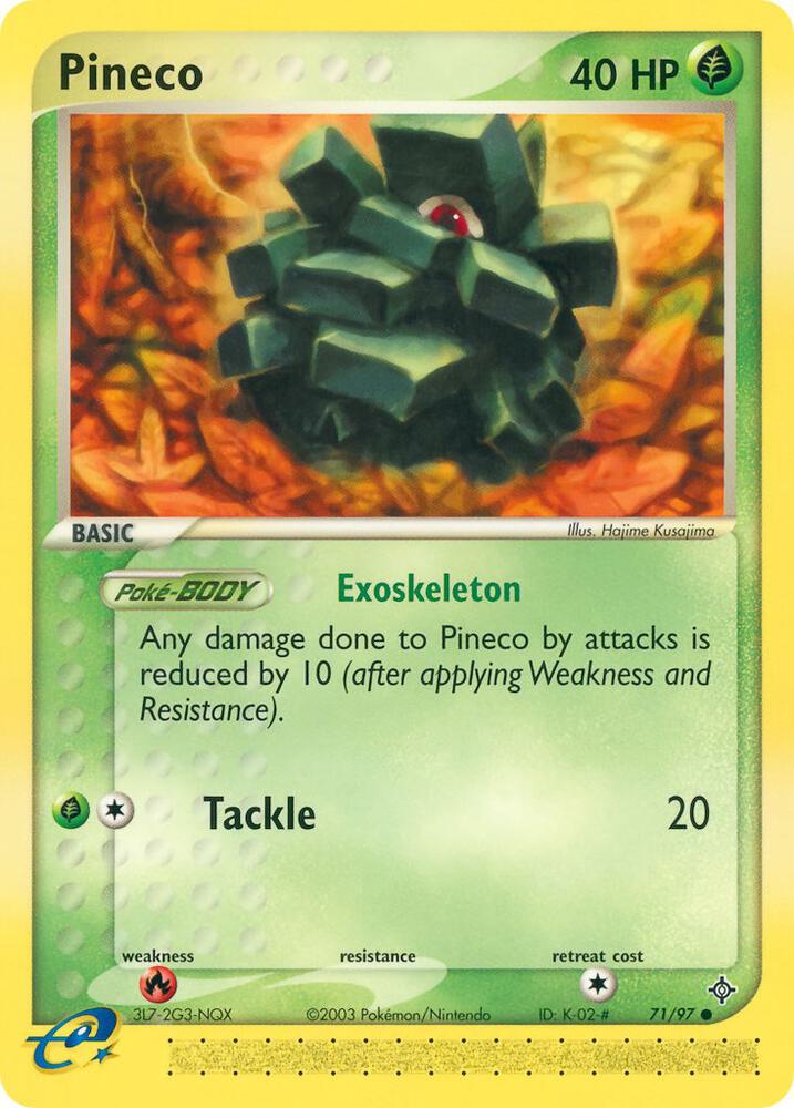 Pineco 71/97 card from Dragon