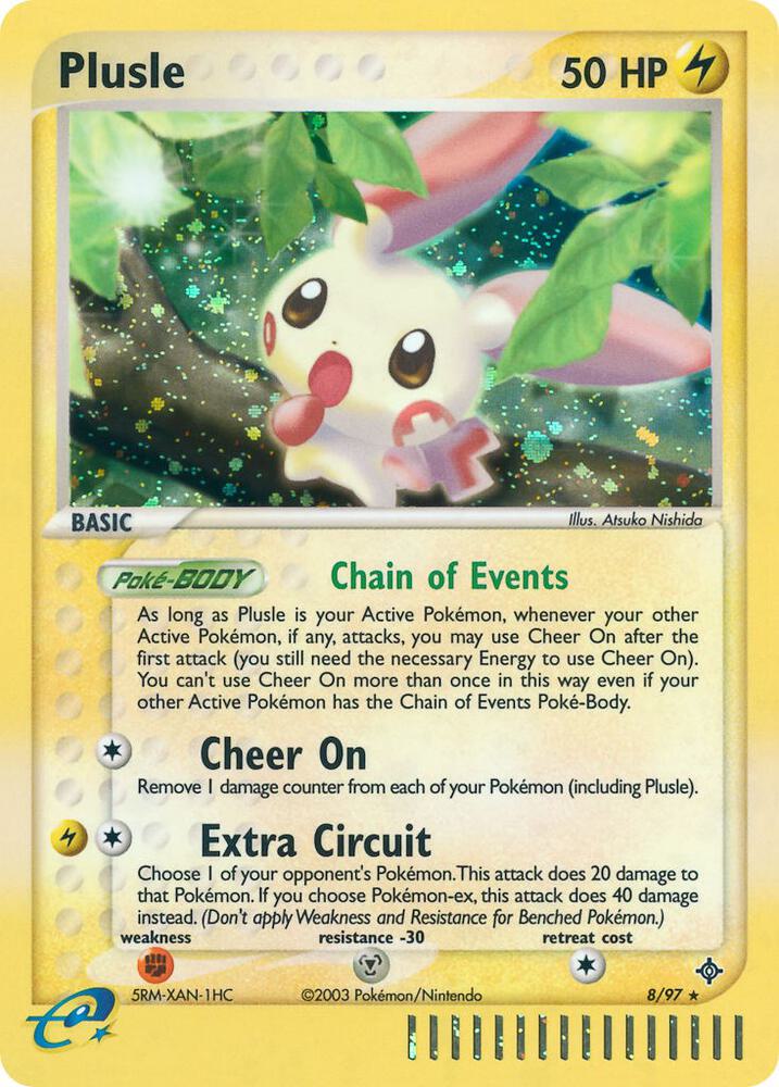 Plusle 8/97 card from Dragon