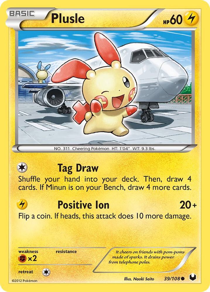Plusle 39/108 card from Dark Explorers