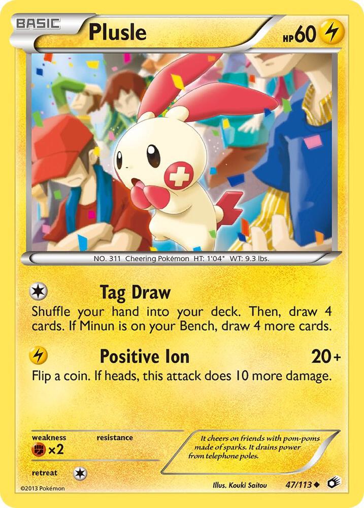 Plusle 47/113 card from Legendary Treasures