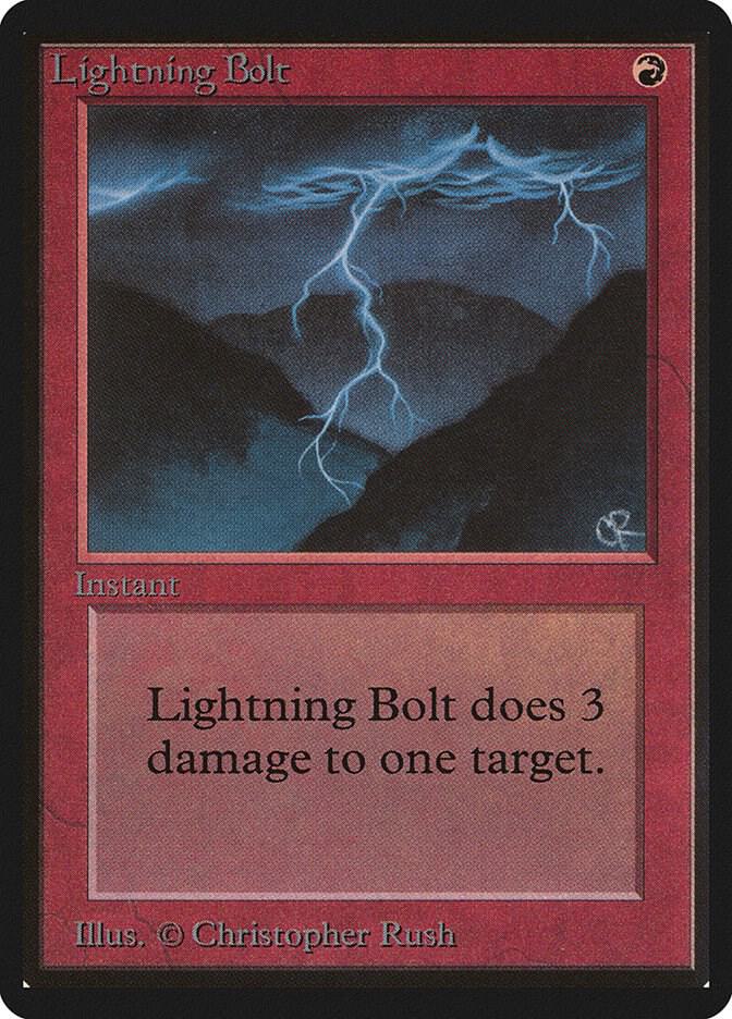 Lightning Bolt card from Beta Edition