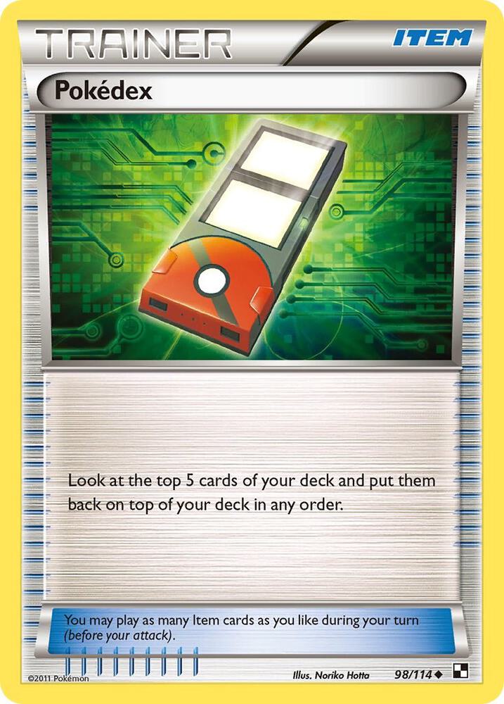 Pokedex 98/114 card from Black and White