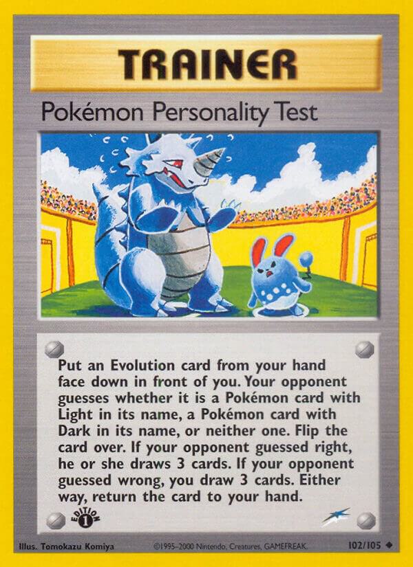 Pokemon Personality Test 102/105 card from Neo Destiny