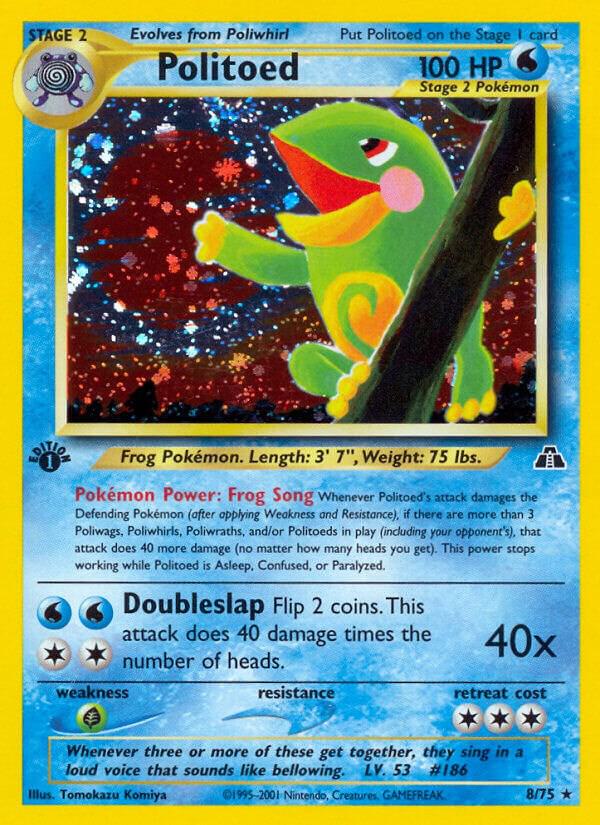 Politoed (8) 08/75 card from Neo Discovery