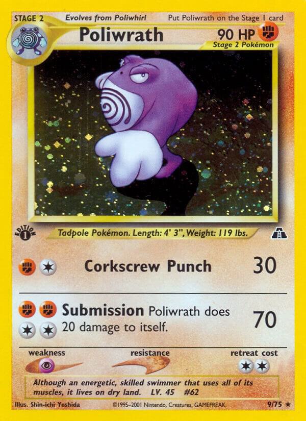 Poliwrath (9) 09/75 card from Neo Discovery