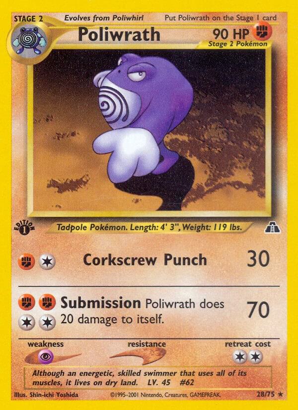Poliwrath (28) 28/75 card from Neo Discovery