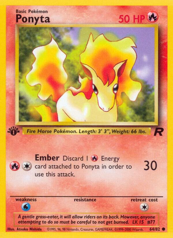 Ponyta 64/82 card from Team Rocket