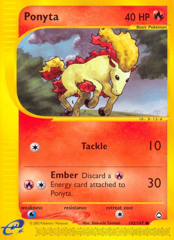 Ponyta 102/147 card from Aquapolis