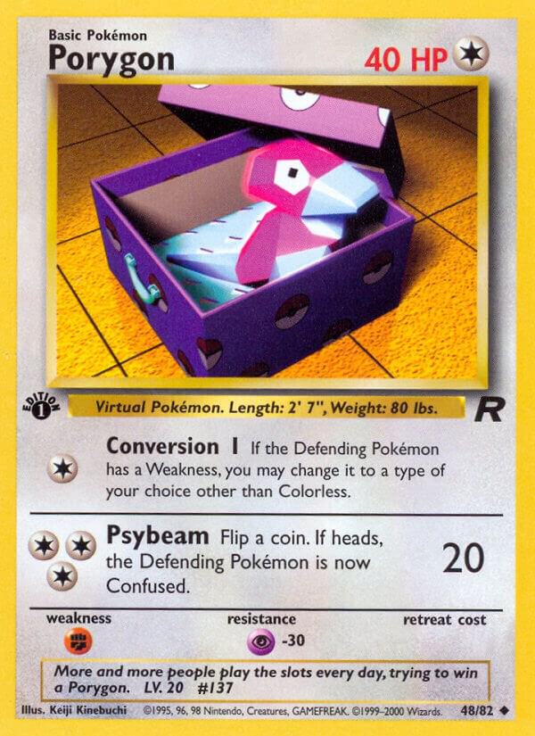 Porygon 48/82 card from Team Rocket