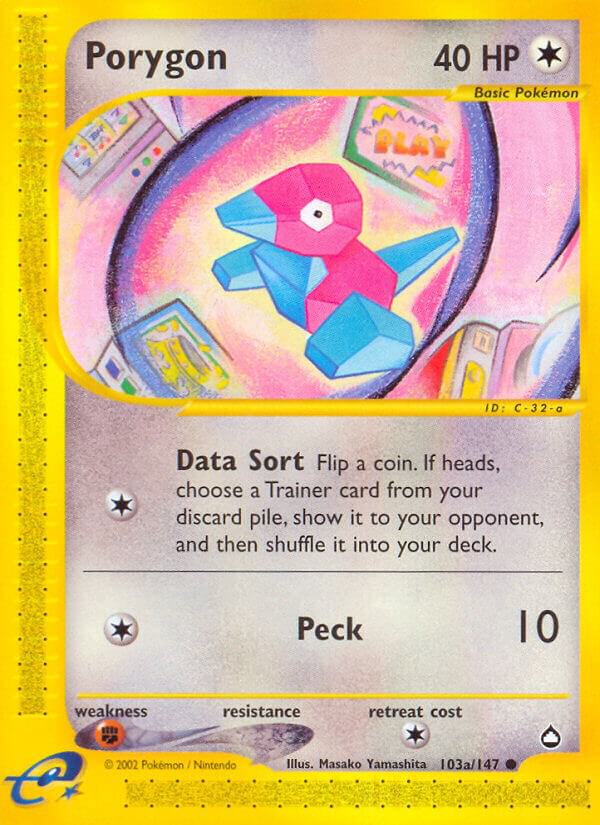 Porygon (103a) 103a/147 card from Aquapolis