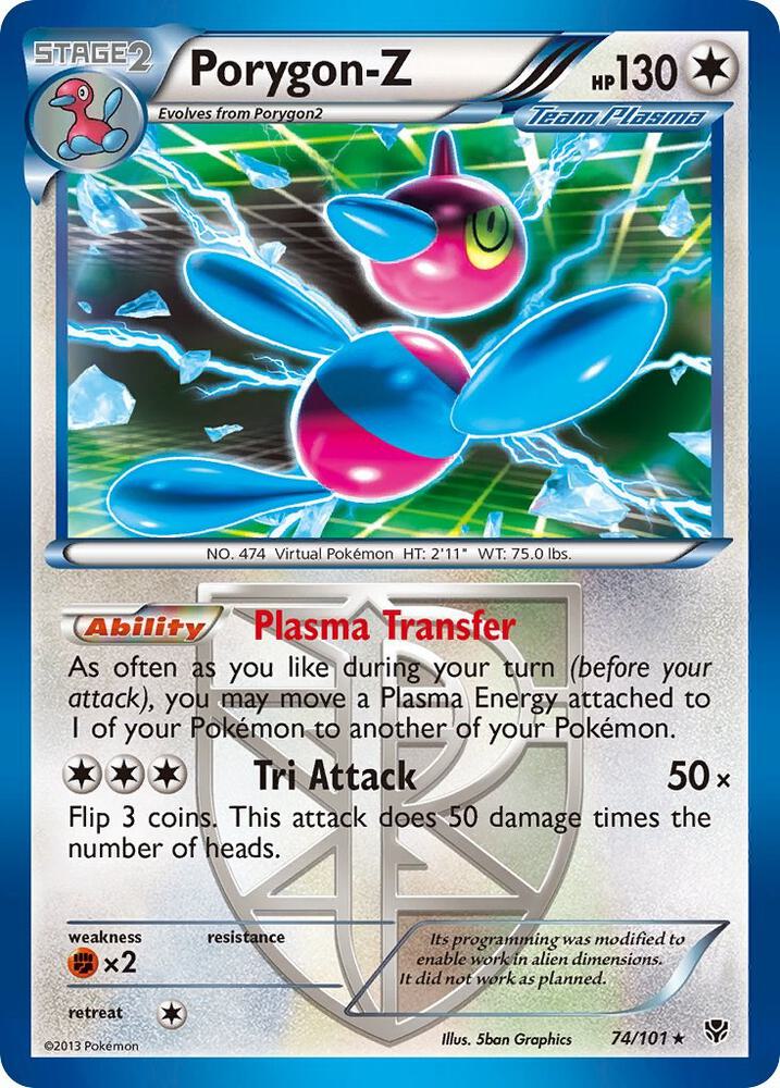 Porygon-Z (Team Plasma) 74/101 card from Plasma Blast