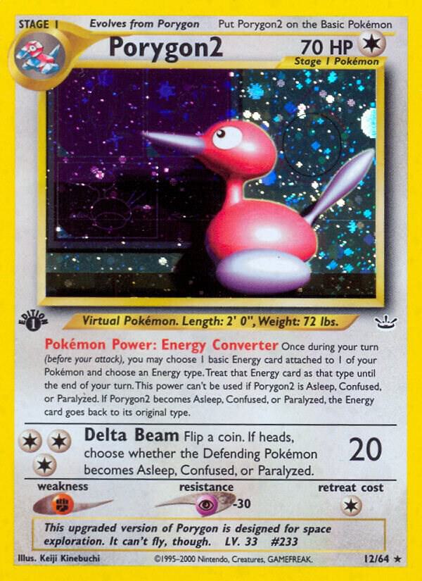 Porygon2 12/64 card from Neo Revelation