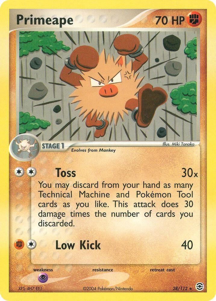 Primeape 28/112 card from FireRed & LeafGreen