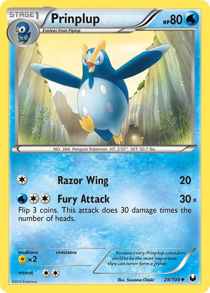 Prinplup 28/108 card from Dark Explorers