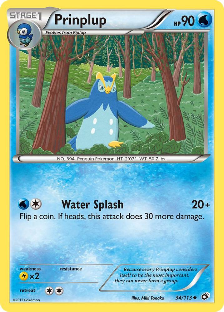 Prinplup 34/113 card from Legendary Treasures