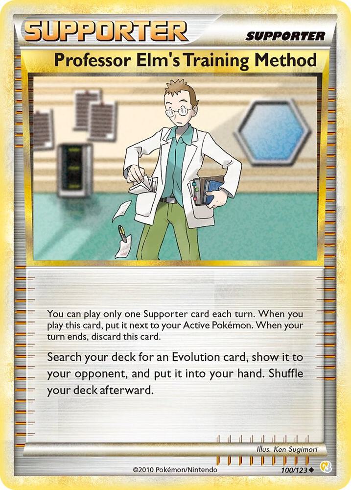 Professor Elm's Training Method 100/123 card from HeartGold SoulSilver