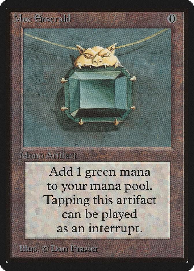 Mox Emerald card from Beta Edition