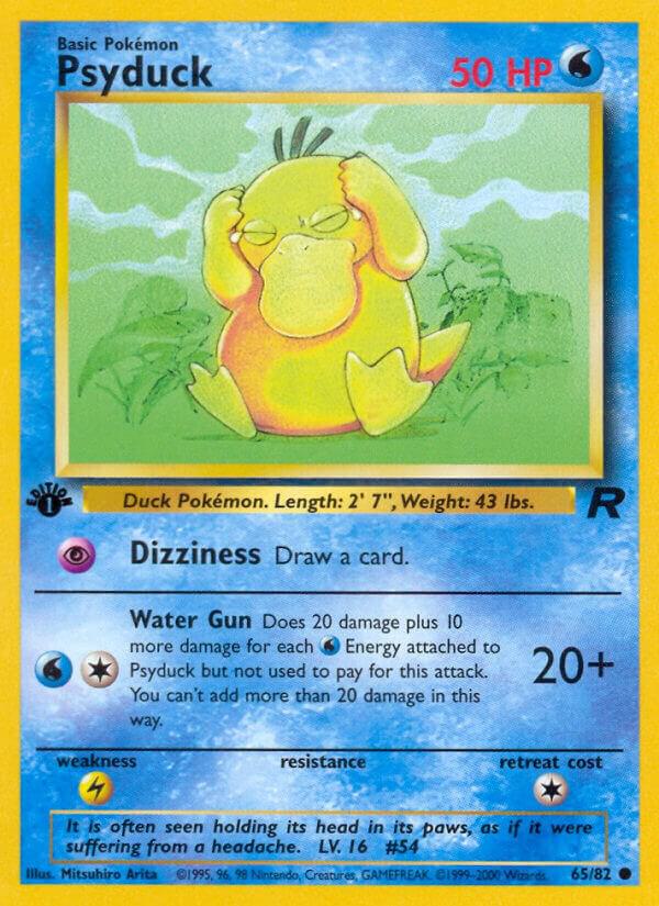 Psyduck 65/82 card from Team Rocket