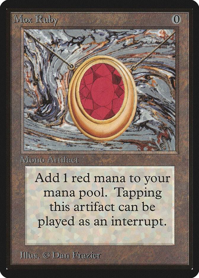 Mox Ruby card from Beta Edition