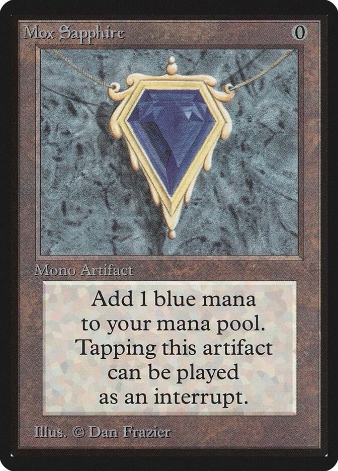 Mox Sapphire card from Beta Edition