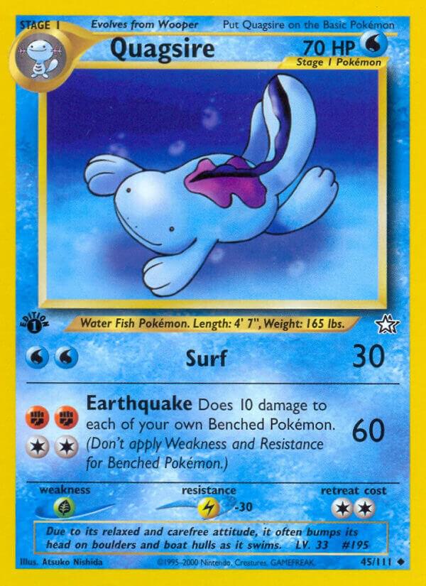 Quagsire 045/111 card from Neo Genesis