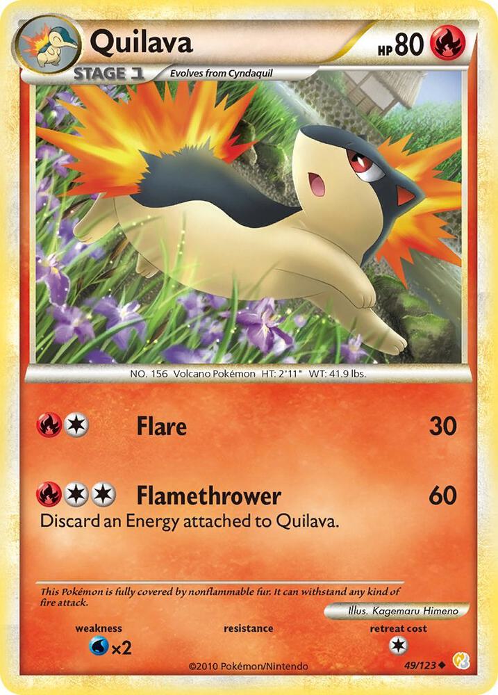 Quilava 49/123 card from HeartGold SoulSilver