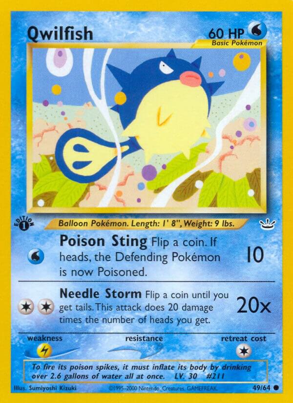 Qwilfish 49/64 card from Neo Revelation
