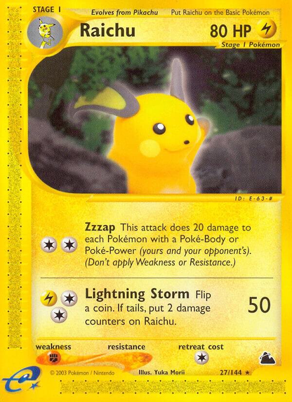 Raichu (27) 027/144 card from Skyridge