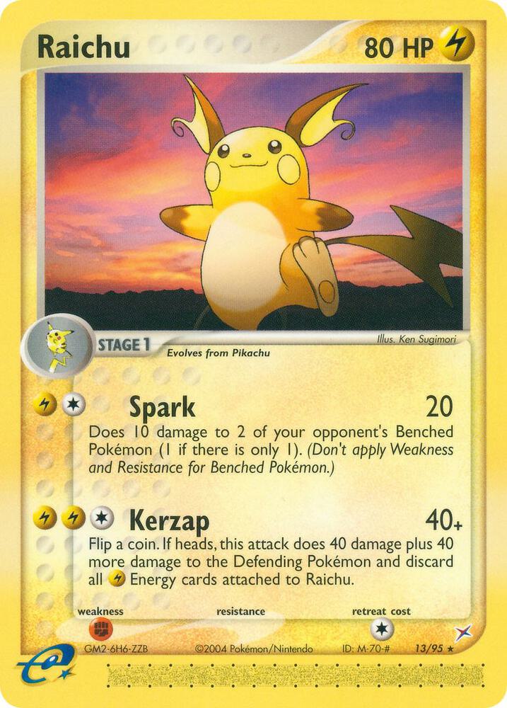 Raichu 13/95 card from Team Magma vs Team Aqua