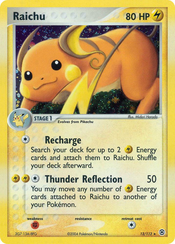 Raichu 12/112 card from FireRed & LeafGreen