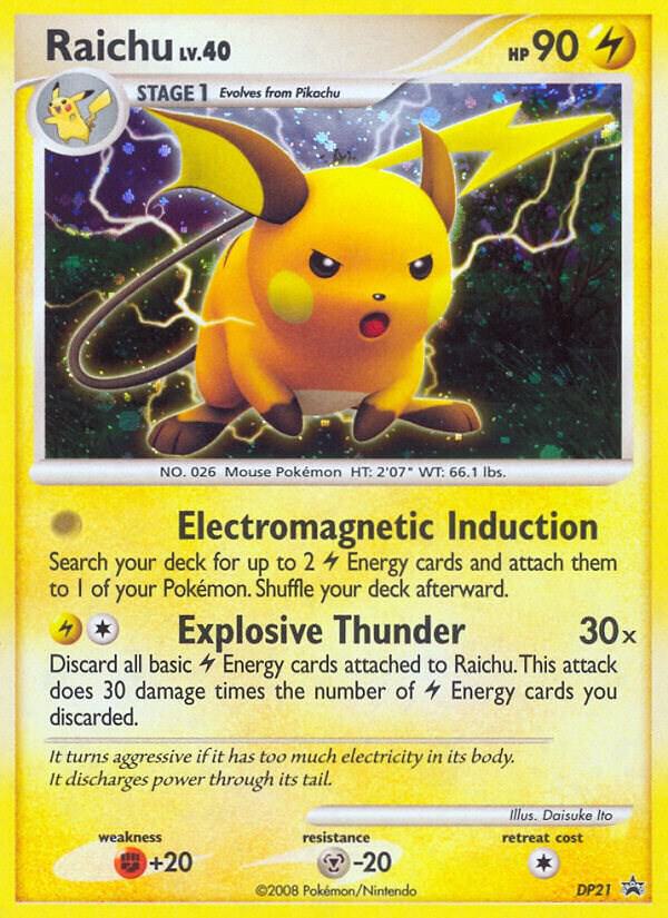 Raichu DP21 card from Diamond and Pearl Promos