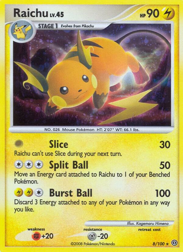 Raichu 8/100 card from Stormfront