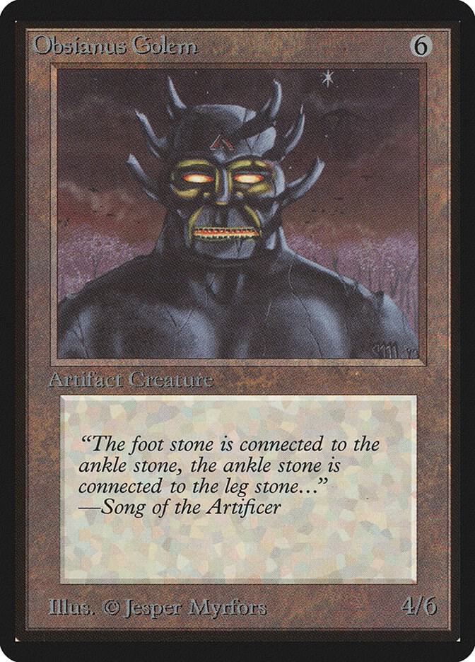 Obsianus Golem card from Beta Edition