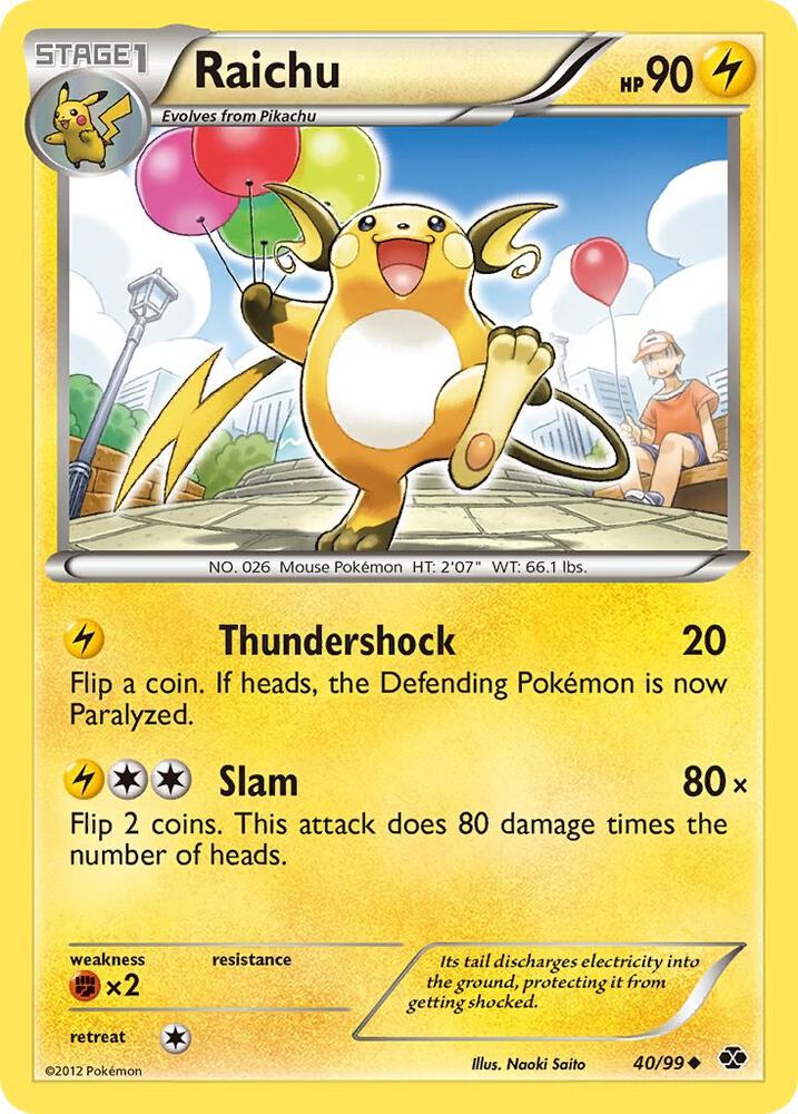 Raichu 40/99 card from Next Destinies
