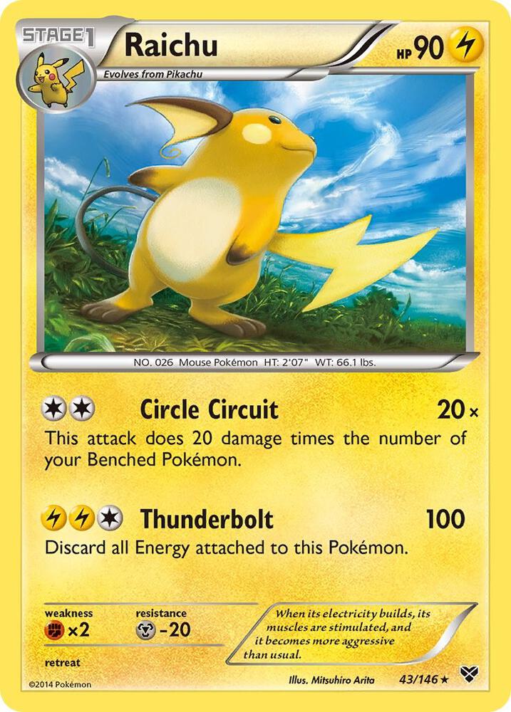 Raichu 43/146 card from XY Base Set