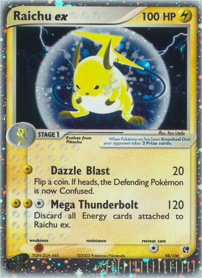 Raichu ex 98/100 card from Sandstorm