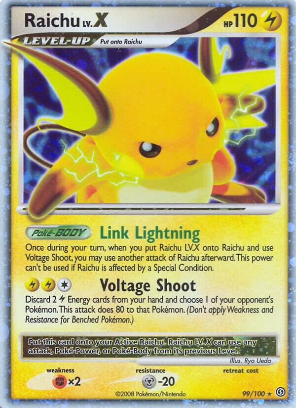 Raichu LV.X 99/100 card from Stormfront