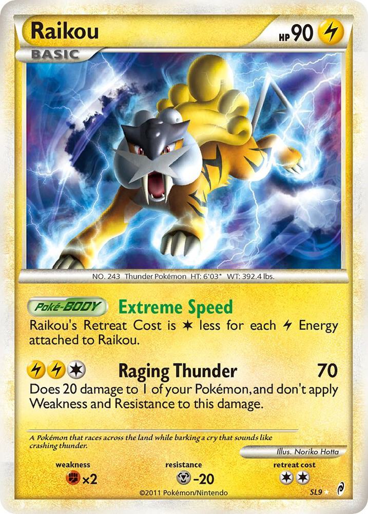 Raikou (Shiny) SL9 card from Call of Legends