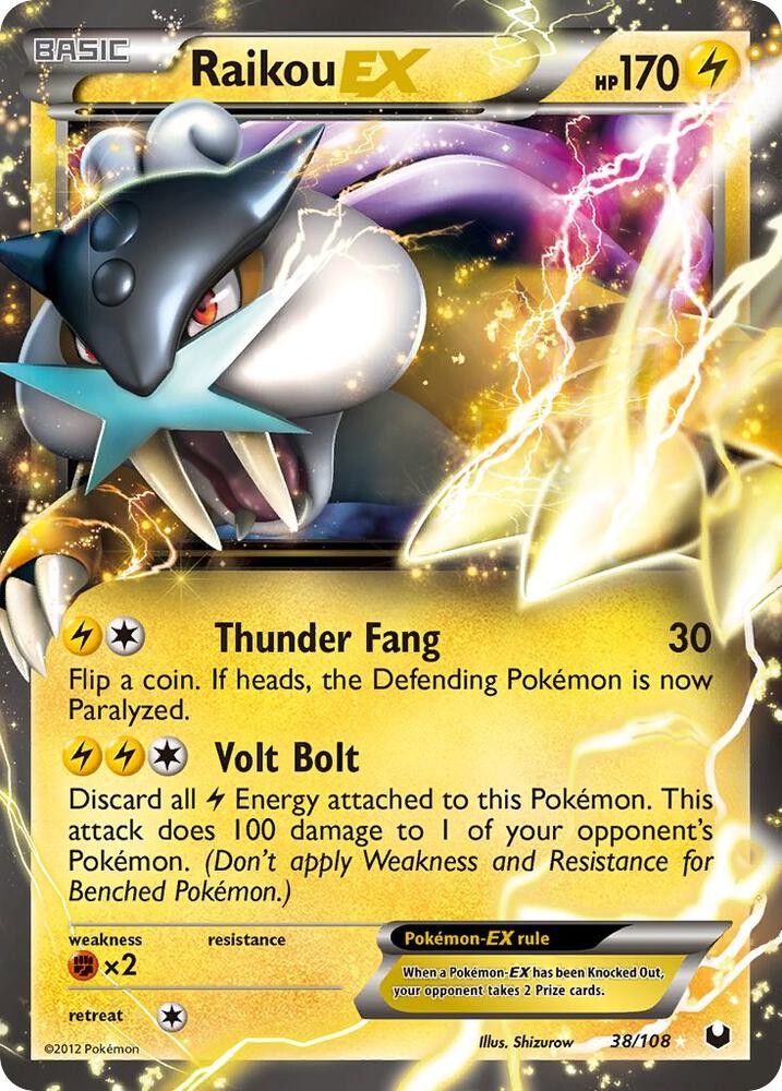 Raikou EX 38/108 card from Dark Explorers