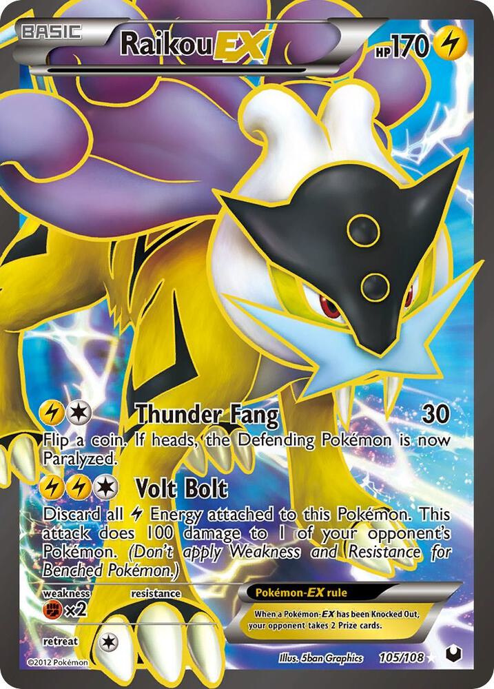 Raikou EX (105 Full Art) 105/108 card from Dark Explorers