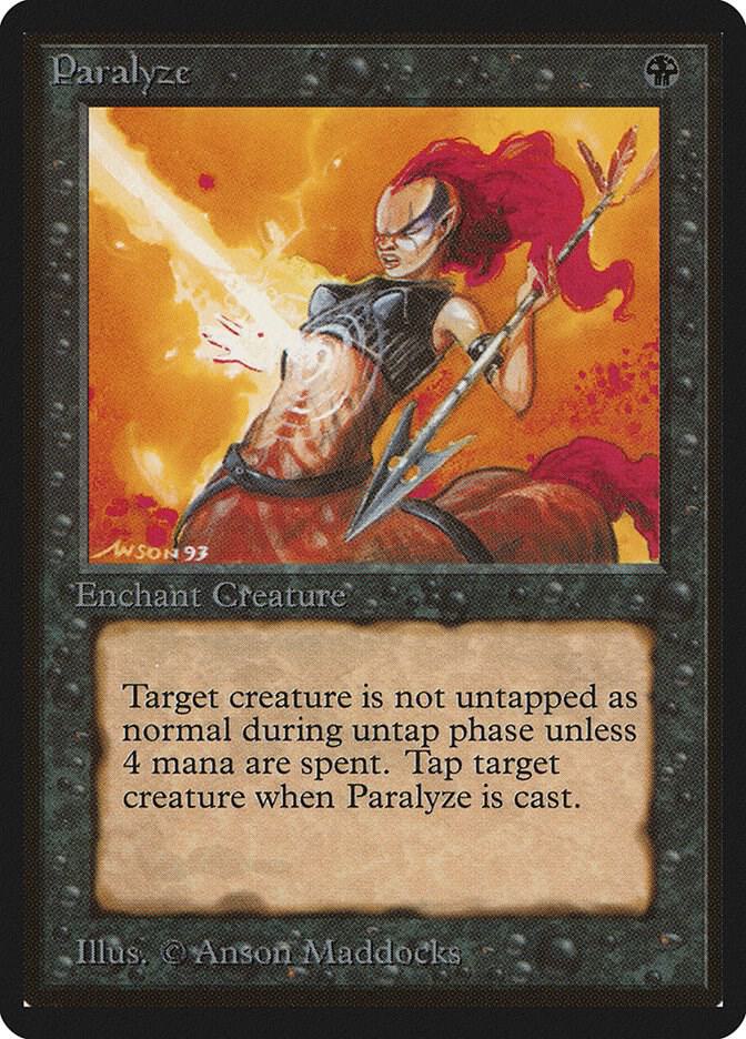 Paralyze card from Beta Edition